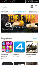Der App-Store verfügt über wenig Apps.