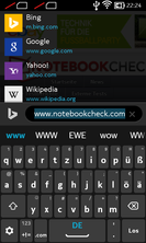 Tastatur im Hochformat