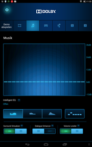 In der Dolby-Software kann man verschiedene Voreinstellungen wählen. Diese verändern den Sound deutlich.