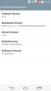 Android 4.4.2 läuft auf dem LG G3.