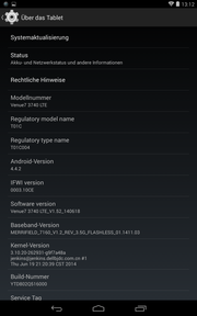 Google Android 4.4.2 ist vorinstalliert.