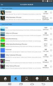 GFX Bench 3.0: Für den Manhatten-Benchmark steht nicht genügend Arbeitsspeicher zur Verfügung.