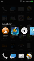 "Quickswitch" entspricht der Ansicht der geöffneten Apps bei Android.