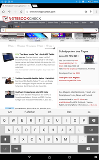 Tastatur im Hochformat