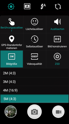 Auflösung Hauptkamera