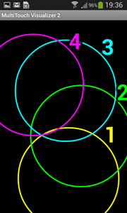 Das Multitouch-Display erkennt bis zu 5 Fingereingaben gleichzeitig.