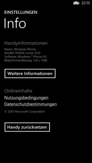 Auf dem Nokia Lumia 1320 läuft Windows Phone 8 in der aktuellsten Version (Update 3).