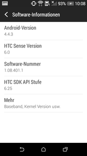 Auf dem HTC Desire 510 läuft Android 4.4.3.
