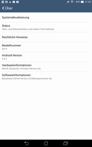 Auf dem Asus Memo Pad HD 7 ME176C läuft Android 4.4.2.