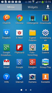 Umfangreich: die vorinstallierten Apps.