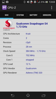 Mit dem Qualcomm Snapdragon S4 MSM8960T arbeitet ein High-end-SoC im Xperia SP.
