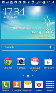 Der übersichtliche Startbildschirm.