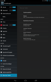 Auf dem HP Slate 10 HD läuft Android 4.2.2.