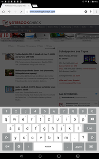 Tastatur im Hochformat