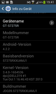 Auf dem Samsung Galaxy Ace 3 läuft Android 4.2.2.