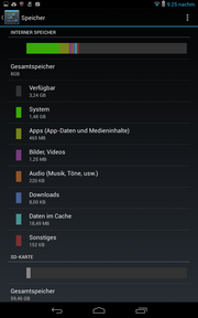 Von den 8 GB Flashspeicher lassen Betriebssystem und vorinstallierte Software nur magere 3,24 GB übrig.