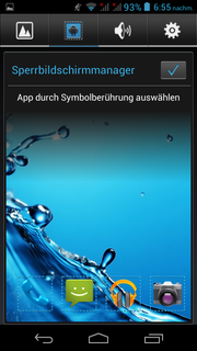 Der Sperrbildschirm Manager erlaubt maximal 4 frei wählbare Apps.
