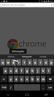 Auch "Swypen" ist möglich.