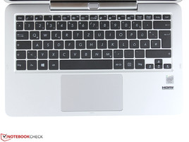 agiles ClickPad mit deutlichem Hubweg, lautem Klick-Geräusch; kein Multitouch