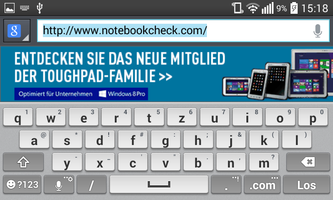 ...quer ist ausreichend Platz zum Tippen.