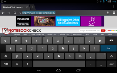 ...quer sind die Tasten groß genug, um flott zu tippen.