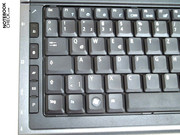 und rechts oberhalb der Tastatur