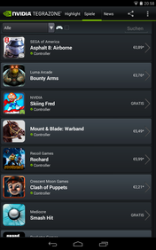 ...der angepasste Spiele aus dem Play Store anzeigt.