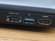 der Anschlüsse und Laptop-Performance (im Bild: eSATA, USB 3.0, HDMI)