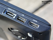Die Anschlüsse sind nicht üppig (eSATA, HDMI, USB 2.0),
