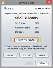 Die Ergebnisse des 3DMark 06...