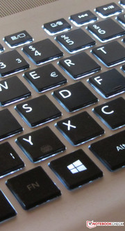 Die Tastatur ist beleuchtet.