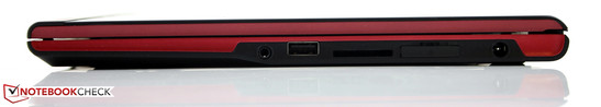 rechte Seite: Kopfhörer Kombi-Buchse, USB 2.0, Kartenleser, SimCard Slot, AC