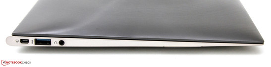 linke Seite: Mini-VGA (Adapter), USB 3.0, Audio