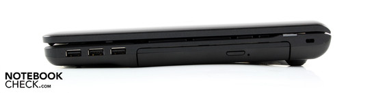 Rechte Seite: 3 x USB 2.0, Blu-ray Player, Kensington-Lock