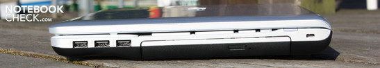 Rechte Seite: 3 x USB 2.0, DVD-Multibrenner, Kensington-Lock