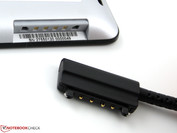 Das Netzkabel sitzt am Gehäuse wie ein Docking-Port.