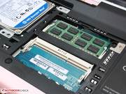 Es besteht Zugang zu HDD und Arbeitsspeicher (2 Slots).