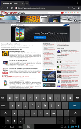 Die Tasten befinden sich im Hochformat etwas nahe beieinander.