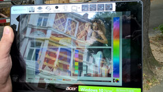 Im Freien mit hellen Reflexionen