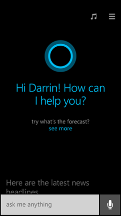 Schau mir in die Augen, Kleines! - Cortana ist Microsofts Sprachassistent (Bild: Microsoft)