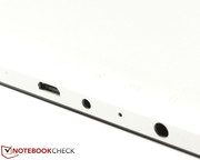 Die Anschlüsse sind sauber in die Aluminiumseite eingepasst.