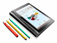 Auf dem Lenovo Yoga Tablet 2 8 kann man mit beliebigen metallenen Gegenständen zeichnen (Bild: Lenovo)