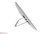 Der Ständer lässt sich stufenlos verstellen. Eine senkrechte Bildschirmposition ist aber nicht möglich.