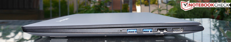 Rechts: Mikrofon, USB 3.0, Gigabit-LAN, HDMI