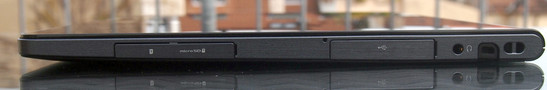 Rechte Seite: microSD, USB, Audio, Kensington