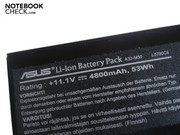 Der sechs Zellen Lithium-Ionen-Akku fasst 53 Wh