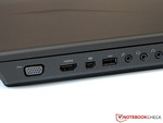 VGA, HDMI und Mini-DisplayPort ermöglich den Anschluss externer Anzeigen