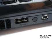 USB 2.0 und Firewire auf der linken Seite