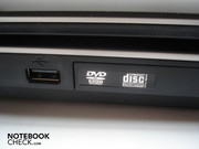 USB 2.0 und Multinorm-DVD-Brenner auf der linken Seite