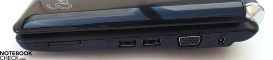Rechte Seite: Multimedia Cardreader, 2x USB 2.0, VGA, Netzanschluss